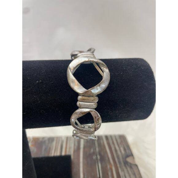 Women's Silver Chain Stretch Bracelet Chunky - Picture 4 of 6